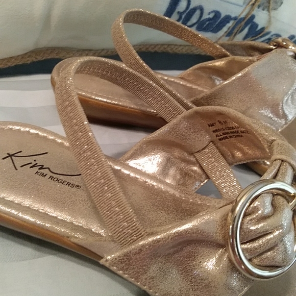 Kim Rogers Amy Slingback Thong Metallic Sandals 8M - Picture 9 of 16